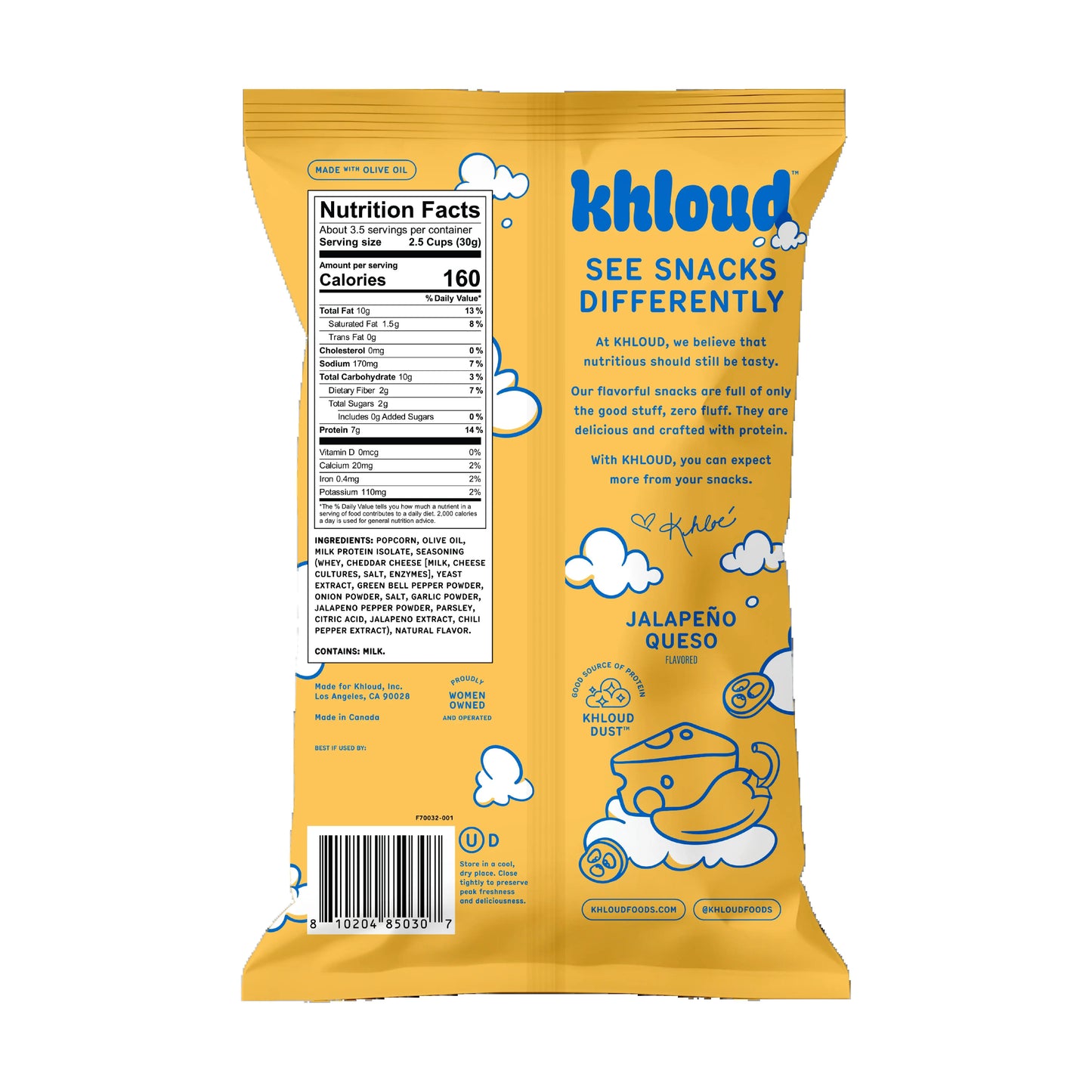 Jalapeño Queso Khloud Protein Popcorn