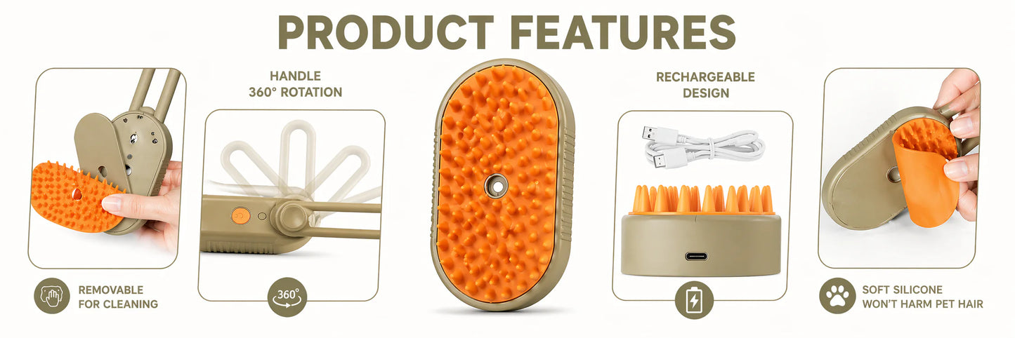 Groomty™ — Pet Steam Brush