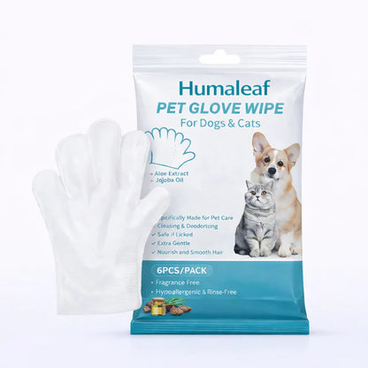 HumaLeaf®Hypoallergenic Pet Cleaning Glove Wipes (Unscented)