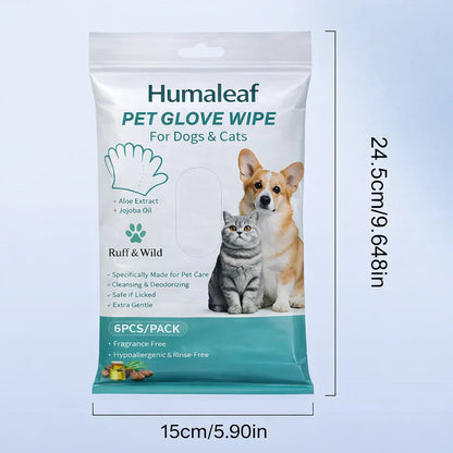 HumaLeaf®Hypoallergenic Pet Cleaning Glove Wipes (Unscented)