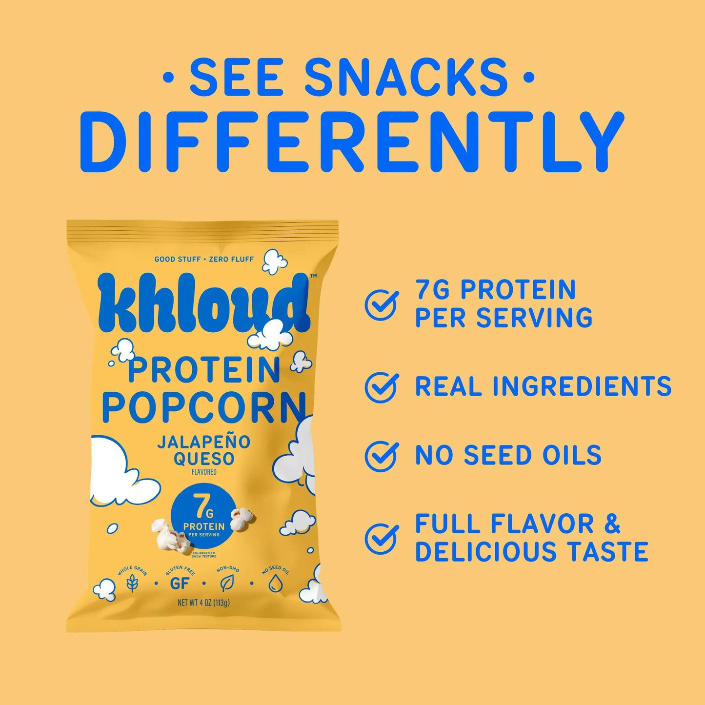 Jalapeño Queso Khloud Protein Popcorn