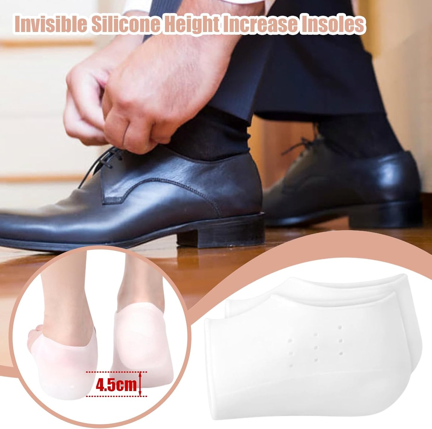 Invisible Non-Slip Silicone Shoe Insoles for Men/Women