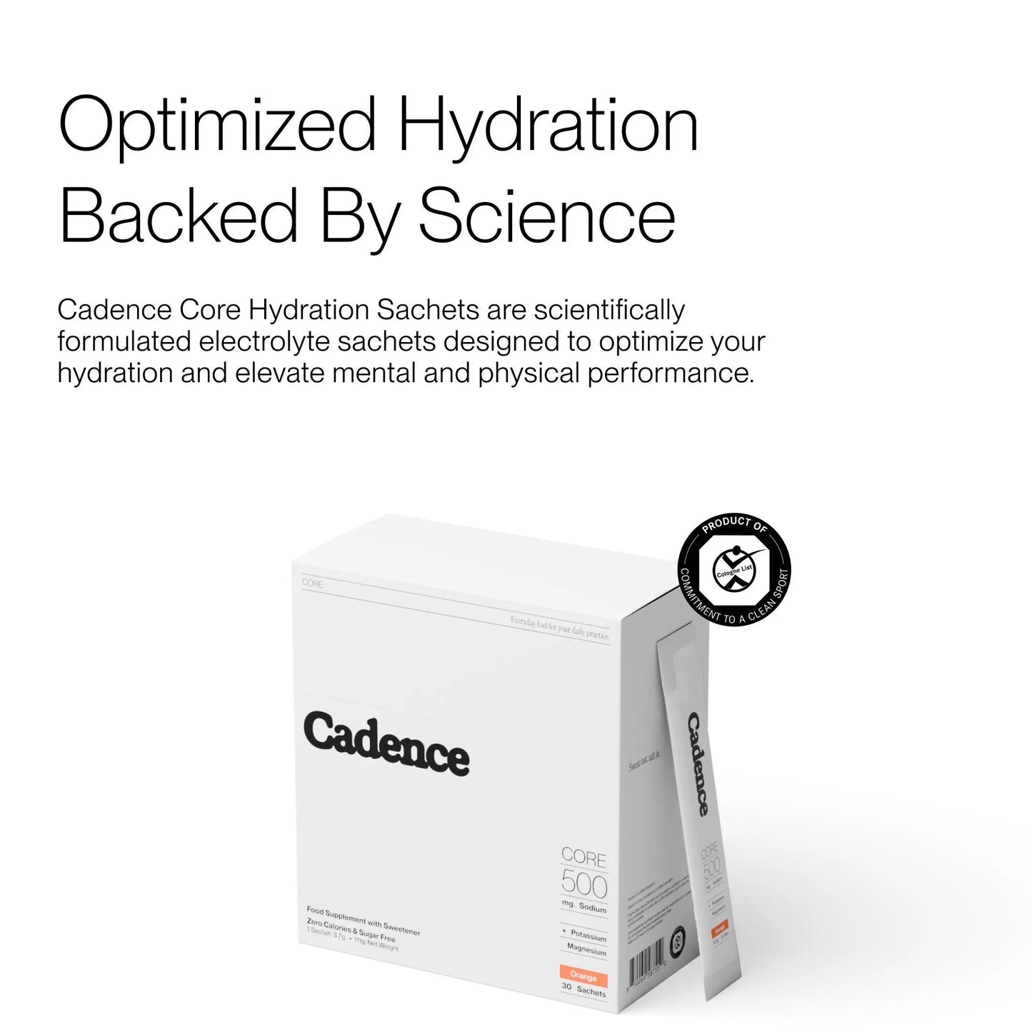Cadence Performance Core Hydration Orange Sachets - 30 Packs