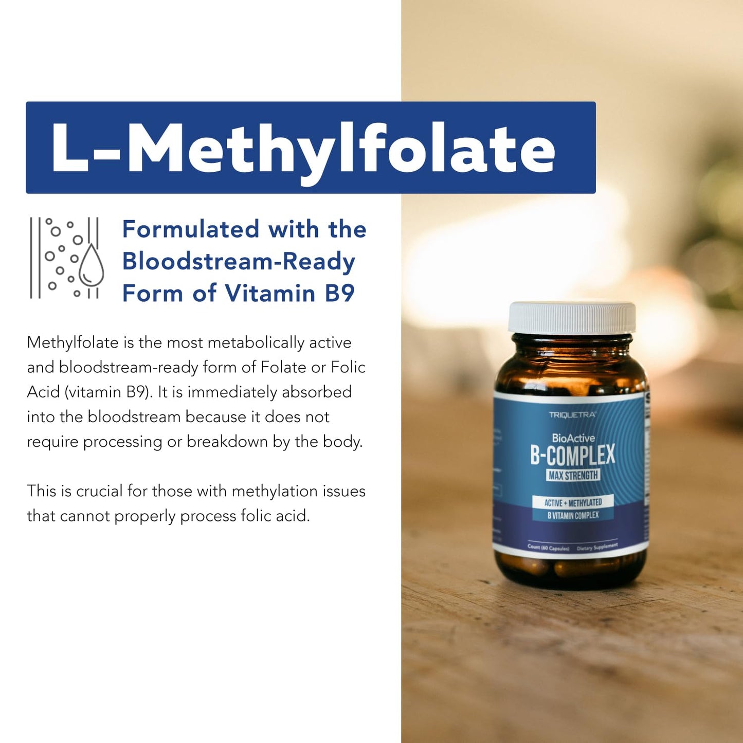 L Methyl Folate 15mg Plus Methyl B12 Cofactor – High Potency