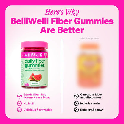 BelliWelli 4-in-1 Fiber Cutting Gummies 120ct