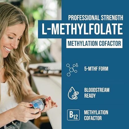 L Methyl Folate 15mg Plus Methyl B12 Cofactor – High Potency