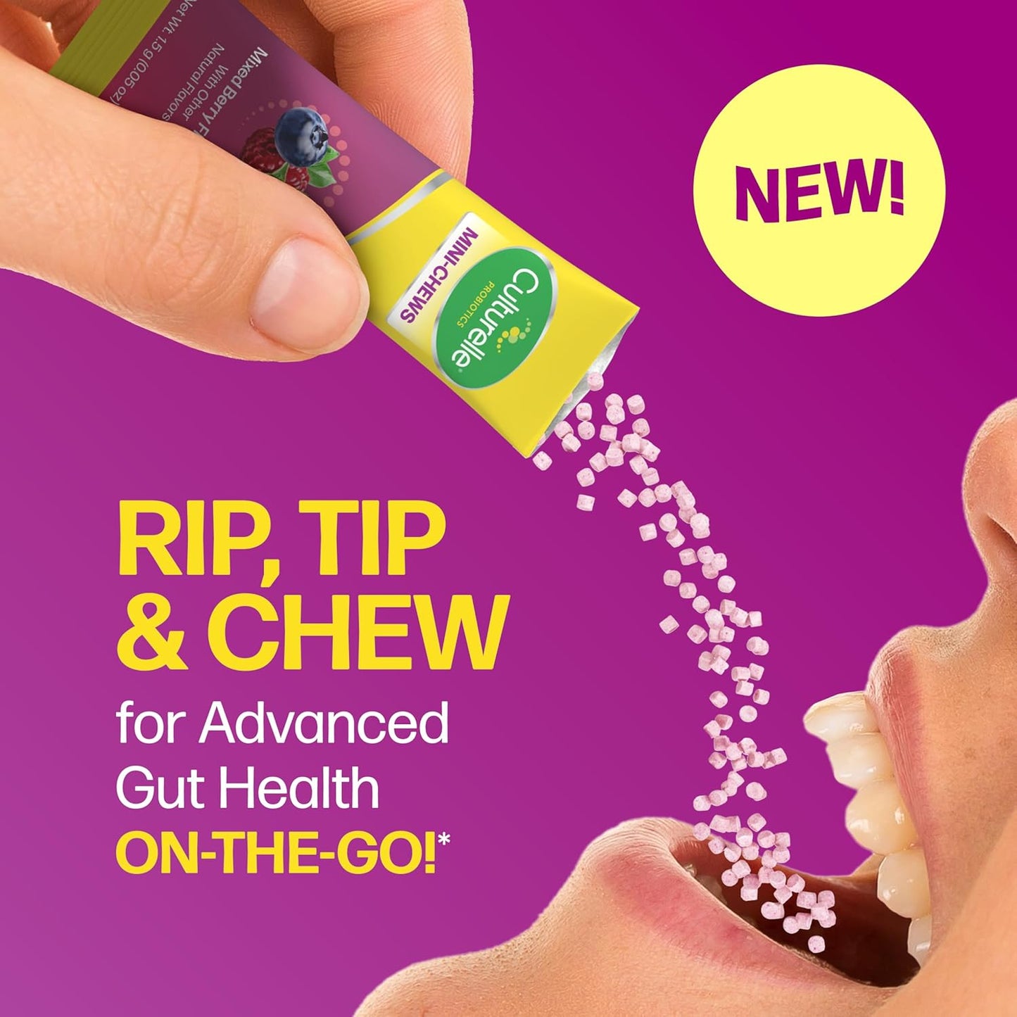 Culturelle® Complete 3-in-1 Biotics Mini-Chews Packets