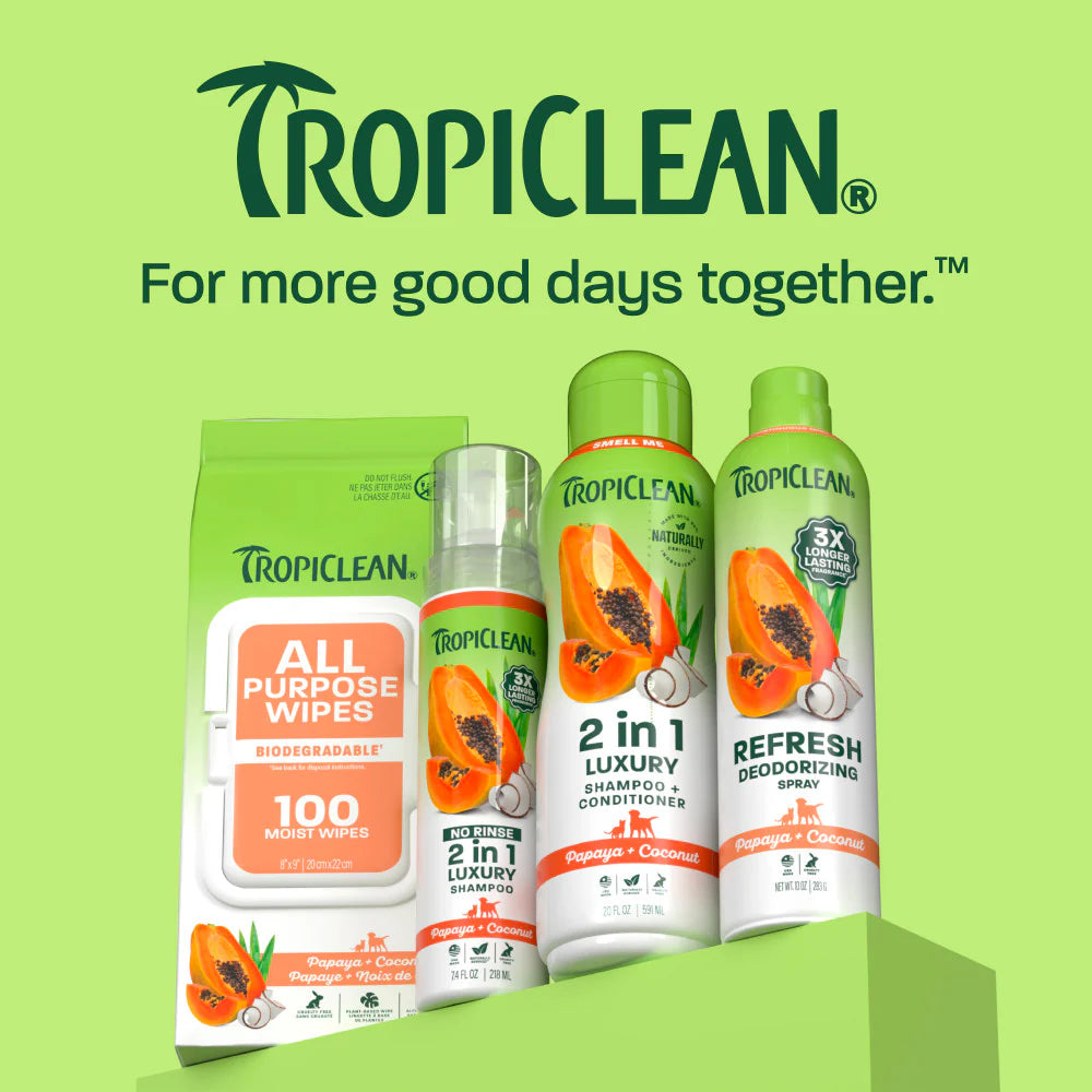 TropiClean Papaya + Coconut Pet Shampoo & Conditioner