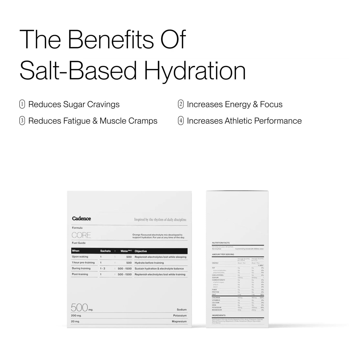 Cadence Performance Core Hydration Orange Sachets - 30 Packs