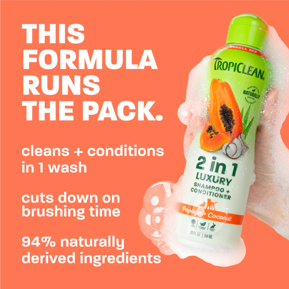 TropiClean Papaya + Coconut Pet Shampoo & Conditioner