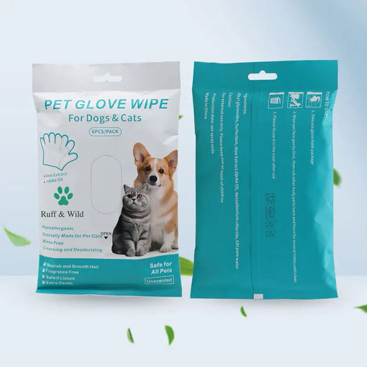 HumaLeaf®Hypoallergenic Pet Cleaning Glove Wipes (Unscented)