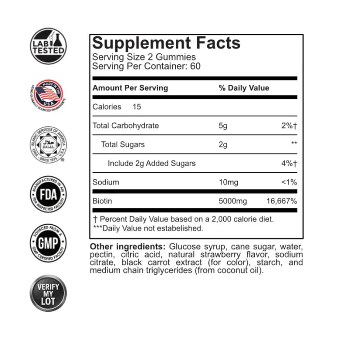 Premiux Biotin Gummies 5000mcg