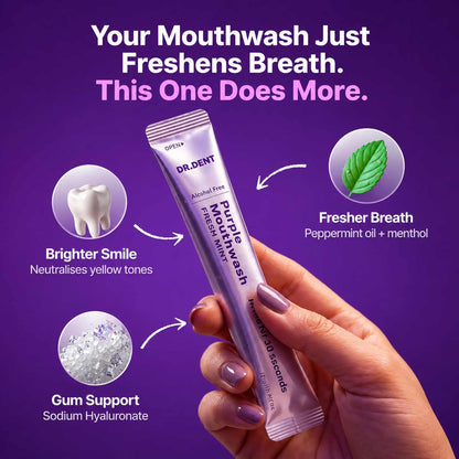 Purple Color Correcting Mouthwash | Cancel Yellow Stones in 30 Seconds