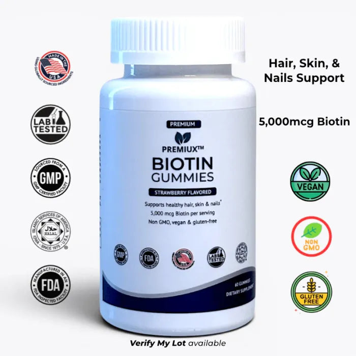 Premiux Biotin Gummies 5000mcg